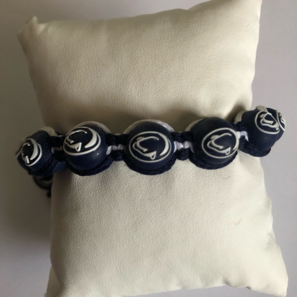 Penn State Navy and White Beaded Bracelet - Picture 2 of 5